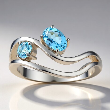 Anello in argento con Acquamarina del Mozambico (Pallanova)