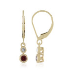 9K Noble Red Spinel Gold Earrings
