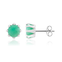 Brazilian Emerald Silver Earrings