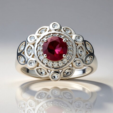 Anello in argento con Rodolite