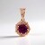Zilveren hanger met een magenta granaat