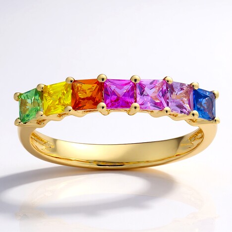 Anello in oro con Zaffiro Fancy (CIRARI)