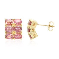 Nicht erhitzter Padparadscha-Saphir-Goldohrringe (AMAYANI)