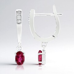 Orecchini in argento con Rubellite Brasiliana AAA