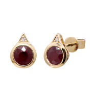 Pendientes en oro con Rubí de Mozambique (CIRARI)