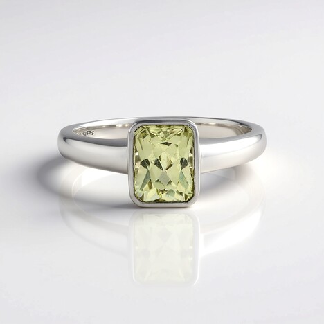 Anello in argento con Kunzite Canarino