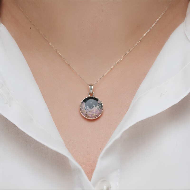 Ciondolo in argento con Rodonite Sulavesi (Bali Barong)