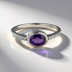 Anello in argento con Ametista del Marocco