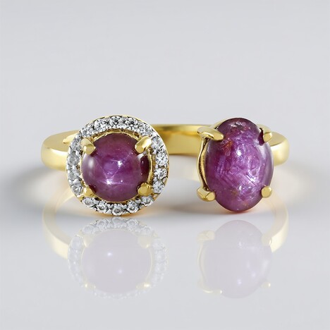 Anello in argento con Rubino Stellato