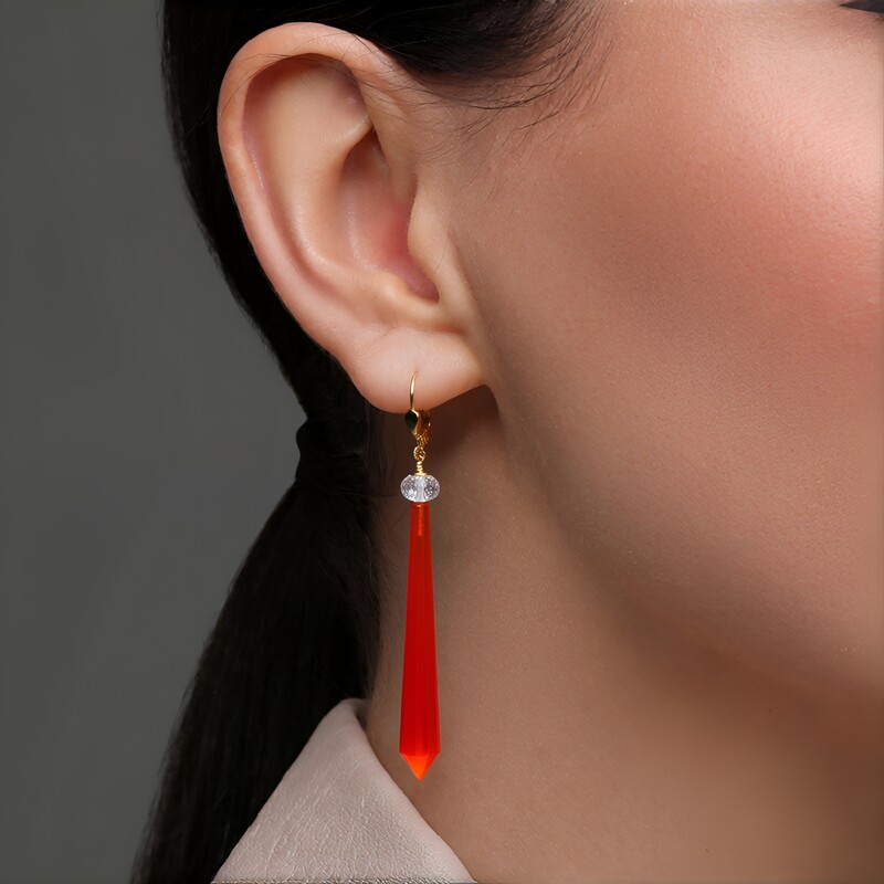 Orecchini in argento con Corniola (CUSTODANA)