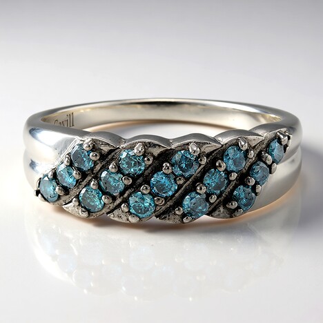 Anello placcato in platino con Diamante Fancy