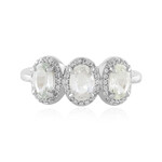 Weißer Saphir-Silberring