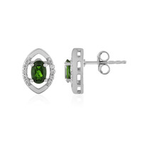 Boucles d'oreilles en argent et Diopside de Russie