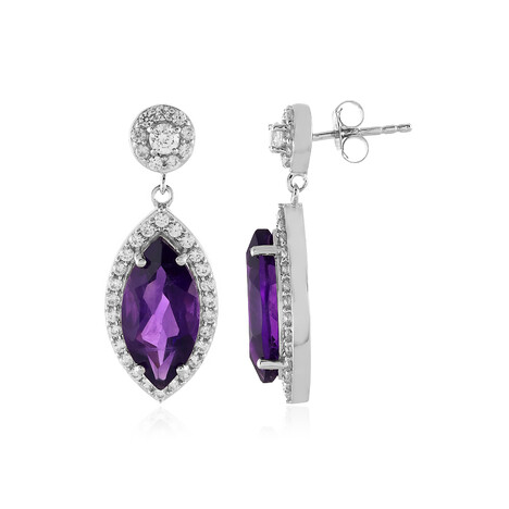 Boucles d'oreilles en argent et Améthyste de Sibérie