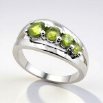 Bague en argent et Vésuvianite