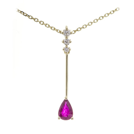 Collier en or et Rubis AAA du Mozambique