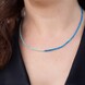 Collier en argent et Apatite bleu néon