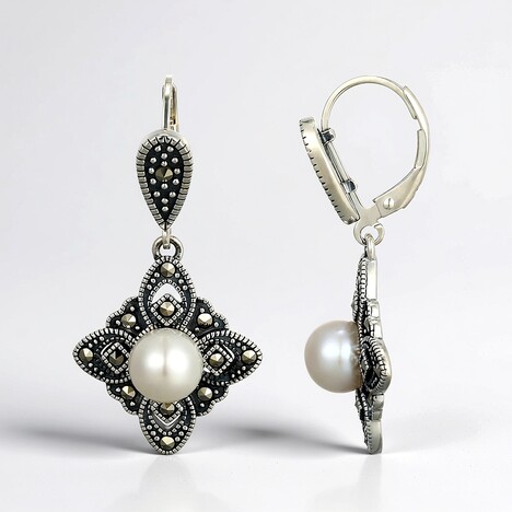 Orecchini in argento con Perla d'Acqua Dolce Bianca