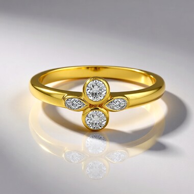 Anello in oro con Diamante IF (D) (Annette)