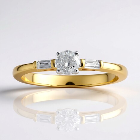 Anello in oro con Diamante IF (D) (Annette)
