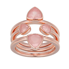 Rose Quartz Silver Ring (Adela Silber)