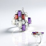 Anello in argento con Ametista Zambiana