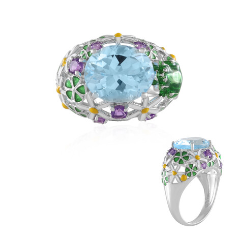 Anillo en plata con Topacio azul cielo (Adela Silber)