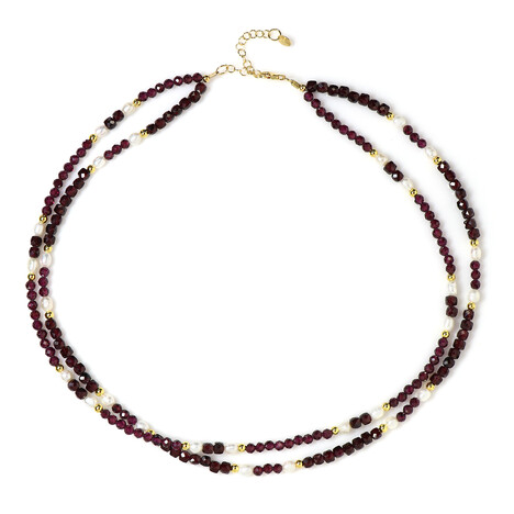 Mozambique Garnet Silver Necklace (Riya)