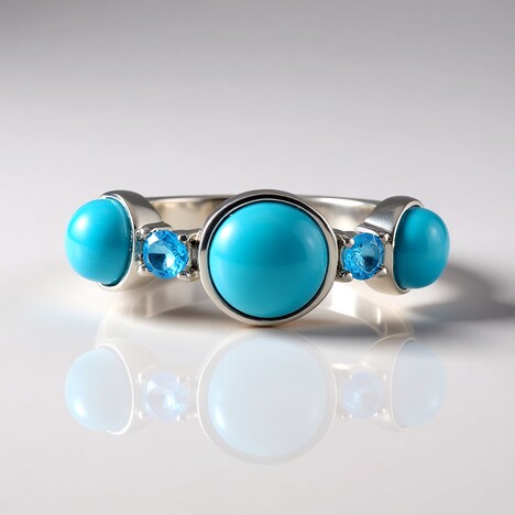 Anello in argento con Turchese Sleeping Beauty (KM by Juwelo)