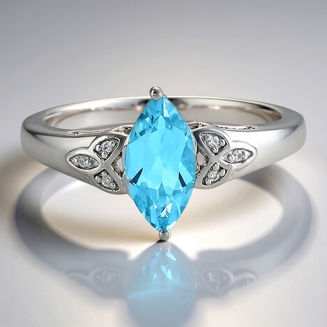 Anello in argento con Topazio Blu Cielo