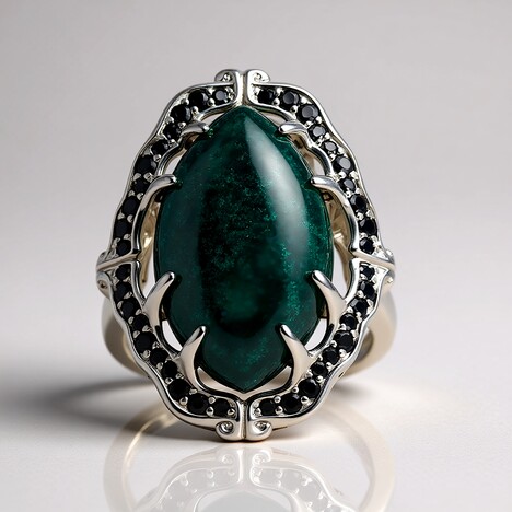 Anello in argento con Agata Muschiata