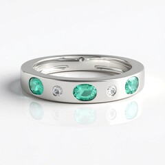 Anello in argento con Smeraldo Colombiano