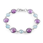 Bracciale in argento con Ametista Rose de France