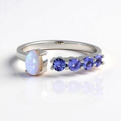 Anillo en plata con Ópalo de Australia