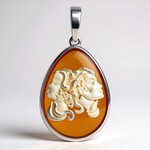 Ciondolo in argento con Ambra Baltica (dagen)