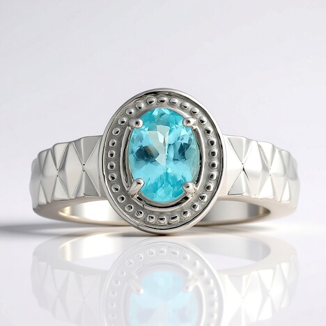 Anello in argento con Apatite Blu (Pallanova)