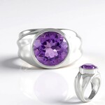 Anello in argento con Ametista Uruguay (de Melo Essence)