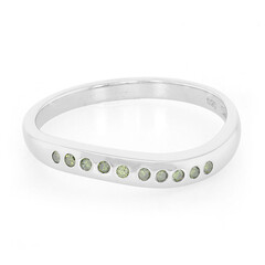 Anillo en plata con Diamante verde esmeralda