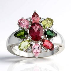 Anillo en plata con Turmalina rosa de Brasil (de Melo Essence)