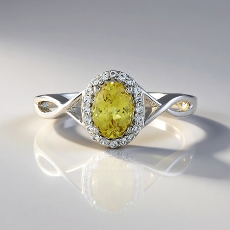 Anello in argento con Apatite Dorata