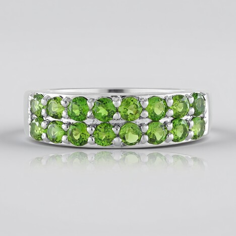 Anello in argento con Diopside Russo