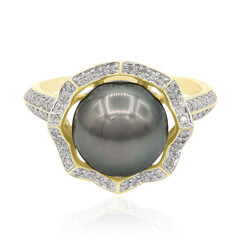 Anillo en oro con Perla cultivada de Tahití (TPC)