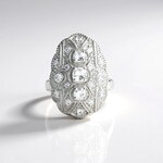 Bague en argent et Topaze blanche