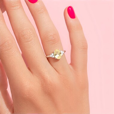 Canary Kunzite Silver Ring