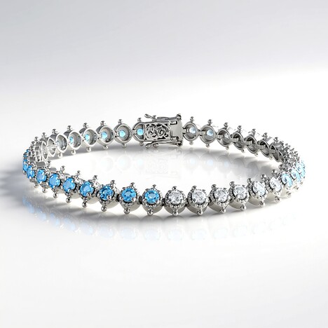 Bracciale in argento con Topazio Blu Svizzero (Dallas Prince Designs)