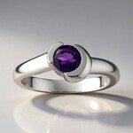 Anello in argento con Ametista Uruguay (Pallanova)