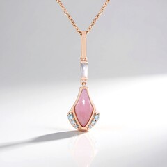 Collana in argento con Opale Rosa (KM by Juwelo)