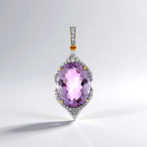 Ciondolo in argento con Ametista Rose de France
