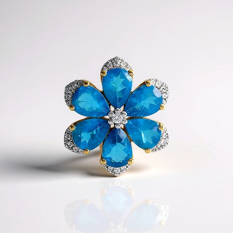 Ciondolo in argento con Apatite Blu Neon