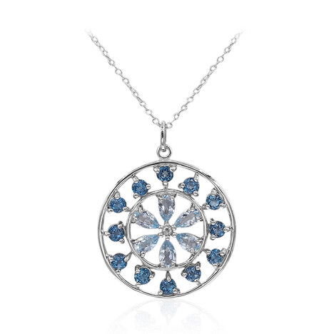 Collar en plata con Topacio azul cielo